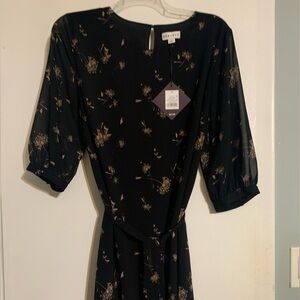 Ava & Viv black print dress size 1X NWT